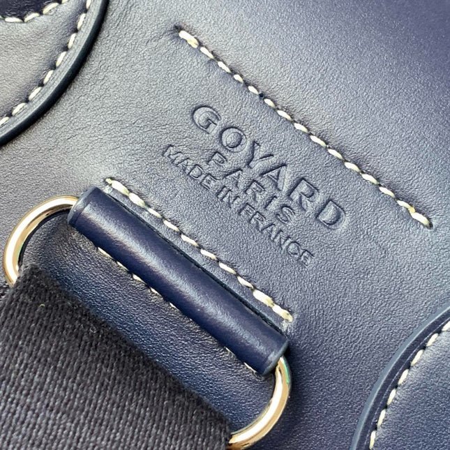 ALPIN MM BACKPACK 39 NAVY BLUE CANVAS CLAMECY CALFSKIN