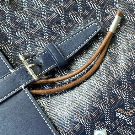 ALPIN MM BACKPACK 39 NAVY BLUE CANVAS CLAMECY CALFSKIN