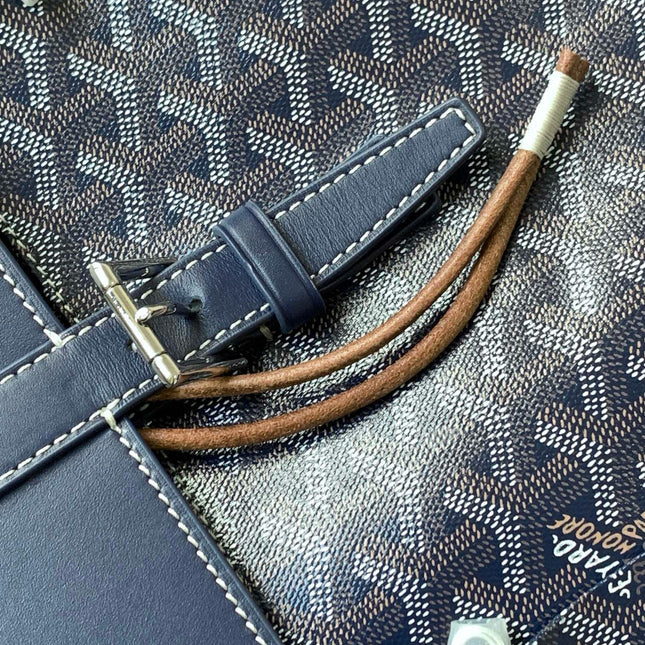 ALPIN MM BACKPACK 39 NAVY BLUE CANVAS CLAMECY CALFSKIN