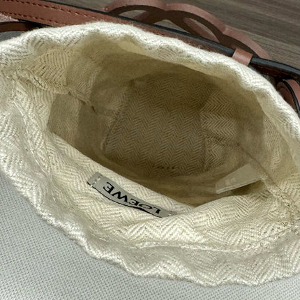 LOE BUCKET BAG 21 ANAGRAM IN BROWN CALFSKIN MIX CANVAS