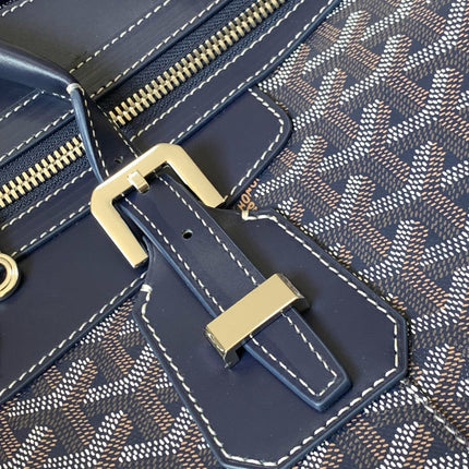 BOWLING 45 BAG IN NAVY BLUE GOYARDINE CANVAS AND CALFSKIN TRIM