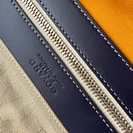 BOWLING 45 BAG IN NAVY BLUE GOYARDINE CANVAS AND CALFSKIN TRIM