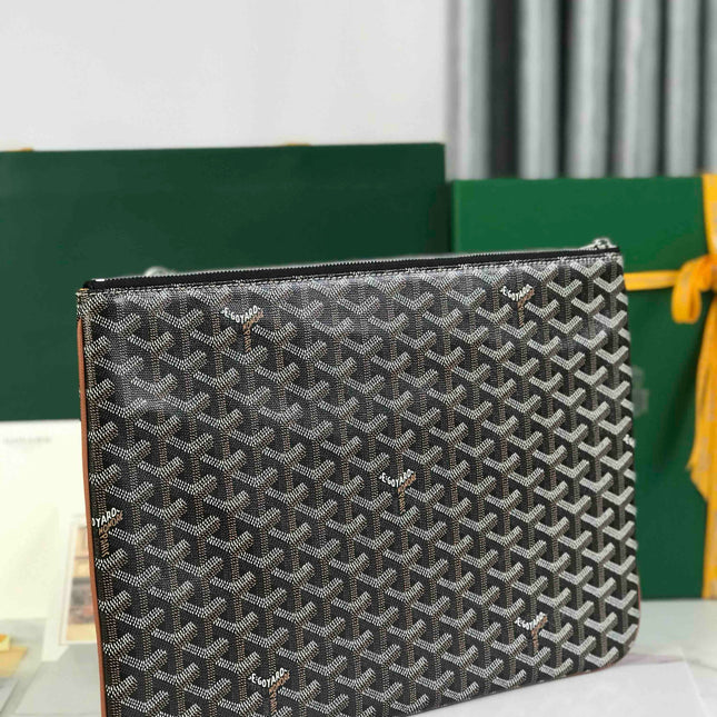 SENAT POCHETTE IN BLACK GOYARDINE CANVAS