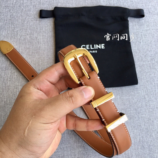 Medium Western Belt 25mm In Brown Calfskin Ghw