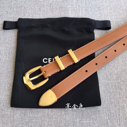 Medium Western Belt 25mm In Brown Calfskin Ghw