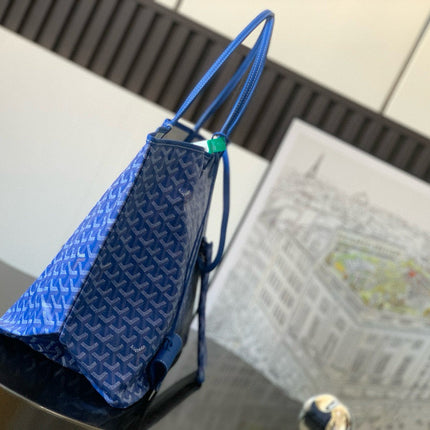 SAINT LOUIS PM 40 IN ROYAL BLUE GOYARDINE CANVAS AND CALFSKIN