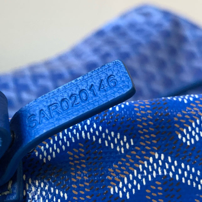 SAINT LOUIS PM 40 IN ROYAL BLUE GOYARDINE CANVAS AND CALFSKIN