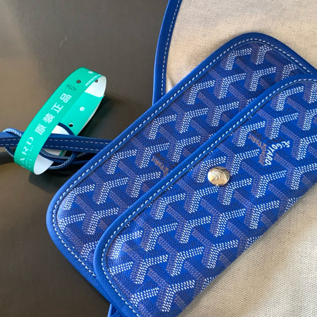 SAINT LOUIS PM 40 IN ROYAL BLUE GOYARDINE CANVAS AND CALFSKIN