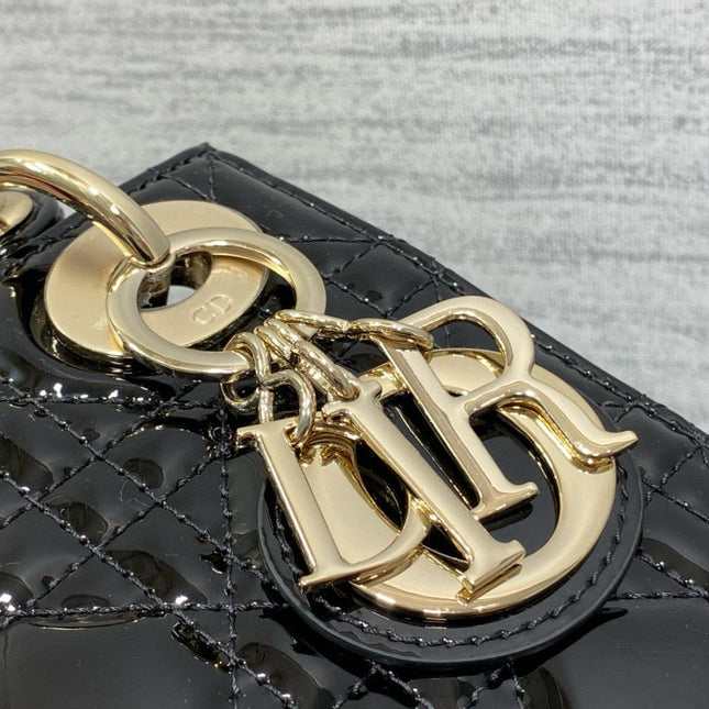 MINI 17 LADY BAG IN BLACK PATENT CALFSKIN