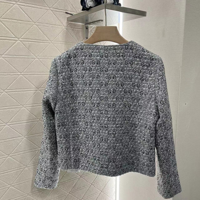 GG Coat Grey Tweed Coat