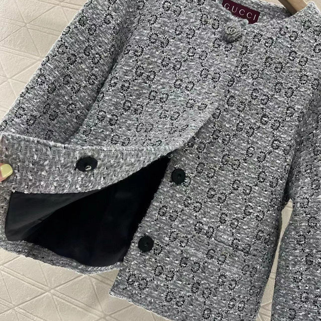 GG Coat Grey Tweed Coat