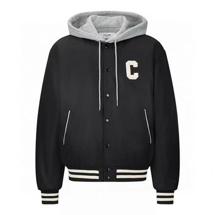Celine Jackets C Logo Black White Mix Grey Cotton