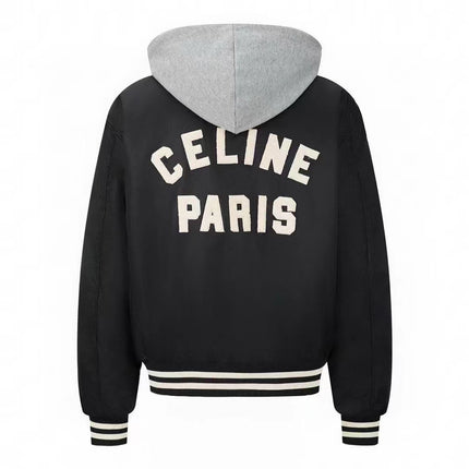 Celine Jackets C Logo Black White Mix Grey Cotton