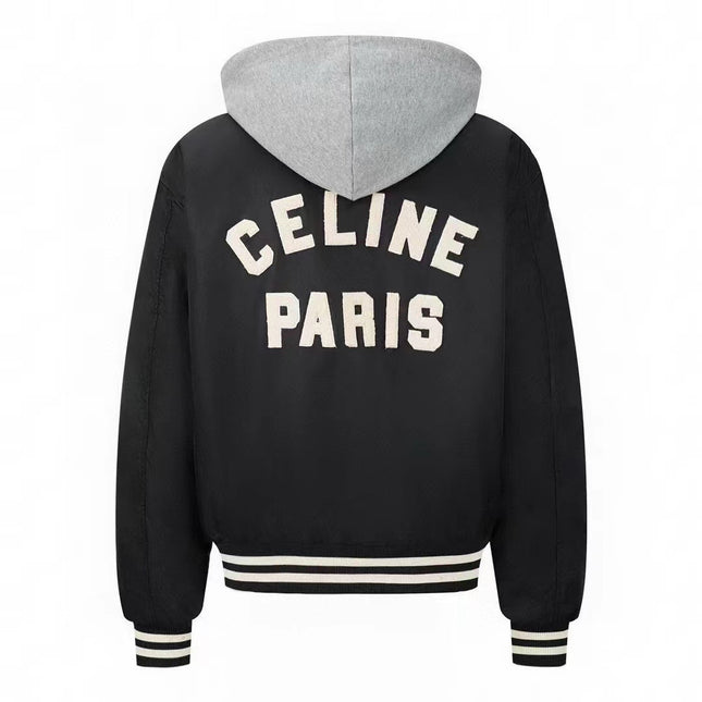 Celine Jackets C Logo Black White Mix Grey Cotton