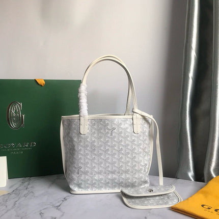 ANJOU MINI BAG 20 IN MILKY WHITE GOYARDINE CANVAS AND CALFSKIN