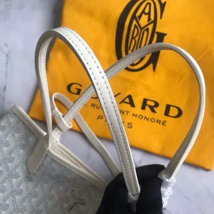 ANJOU MINI BAG 20 IN MILKY WHITE GOYARDINE CANVAS AND CALFSKIN