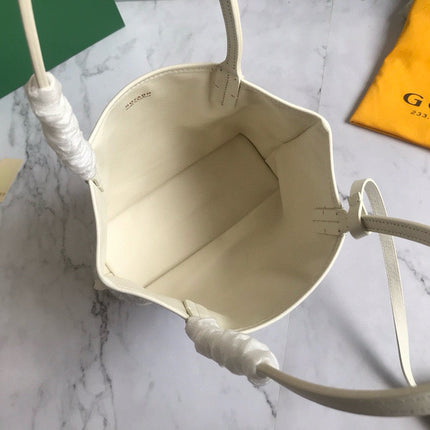ANJOU MINI BAG 20 IN MILKY WHITE GOYARDINE CANVAS AND CALFSKIN