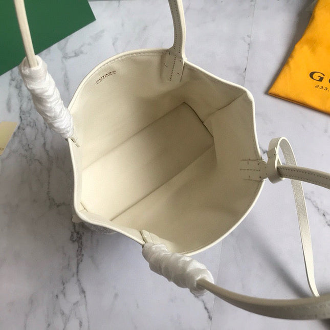 ANJOU MINI BAG 20 IN MILKY WHITE GOYARDINE CANVAS AND CALFSKIN