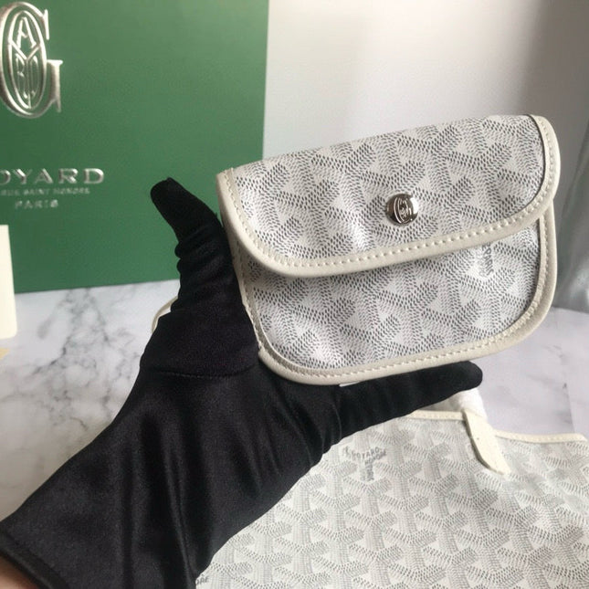 ANJOU MINI BAG 20 IN MILKY WHITE GOYARDINE CANVAS AND CALFSKIN