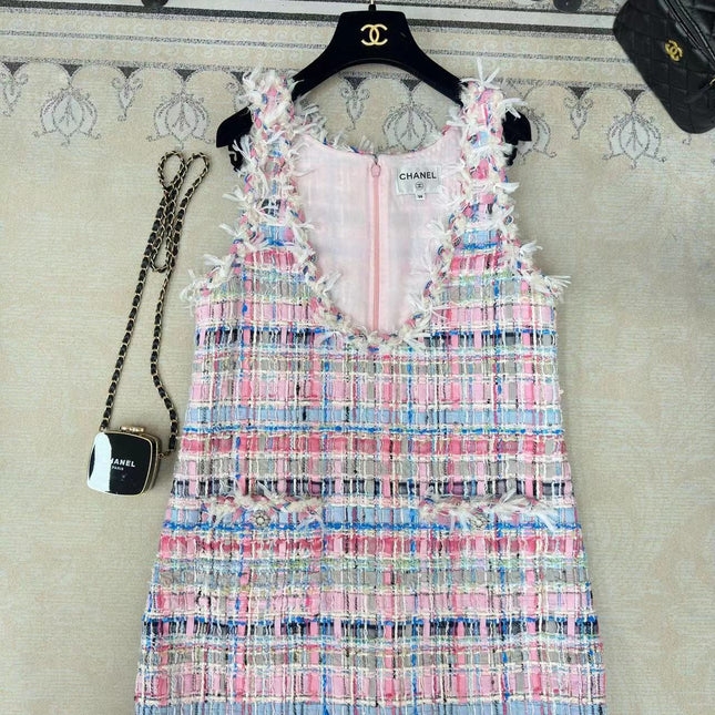 CC V-Shift Dress Multicolor Tweed