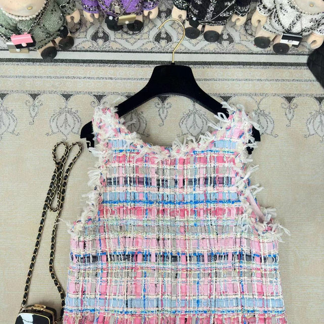 CC V-Shift Dress Multicolor Tweed