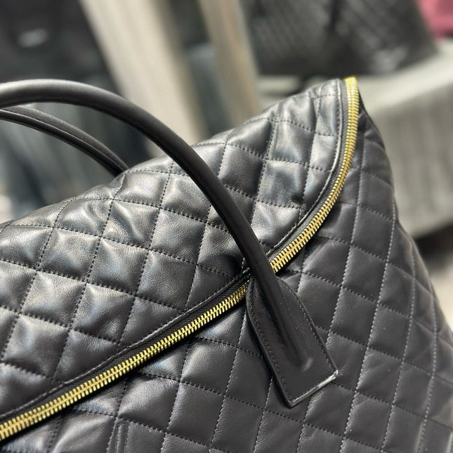 ES GIANT 56 BLACK COWHIDE LEATHER TRAVEL BAG