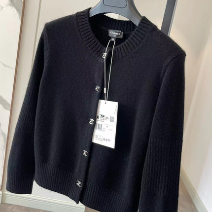 Chanel Black Cashmere Knitted Cardigan