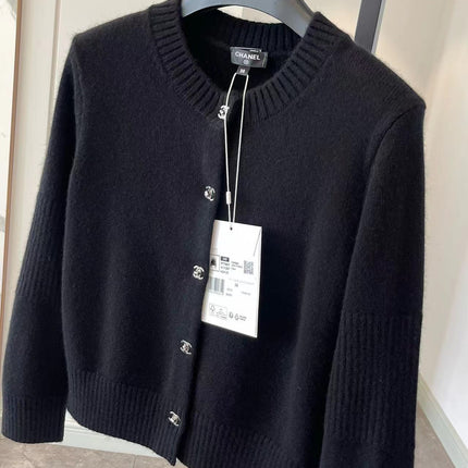 Chanel Black Cashmere Knitted Cardigan