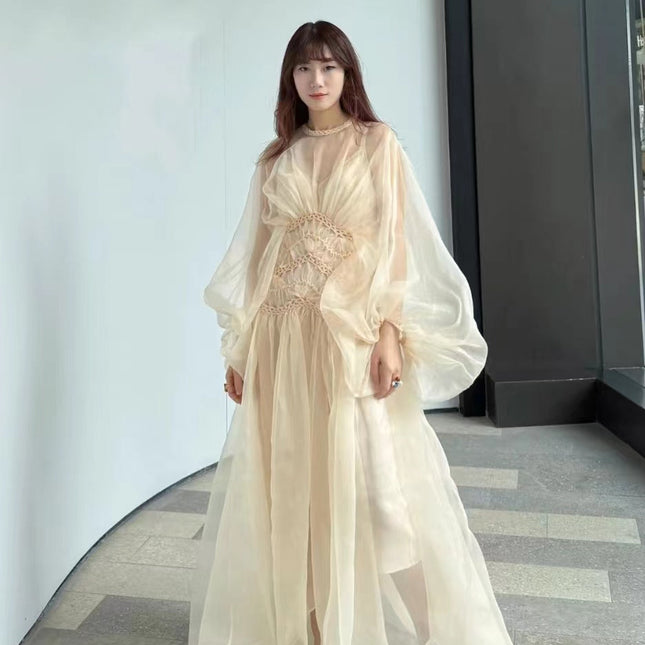 ZIMMERMANN Illuminate Macrame Tulle Silk Gown