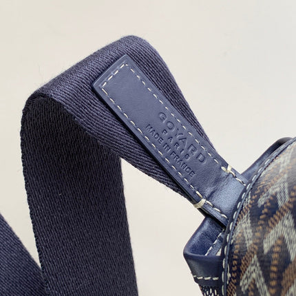 CAPETIEN MESSENGER BAG 39 IN NAVY BLUE GOYARDINE CANVAS AND CALFSKIN