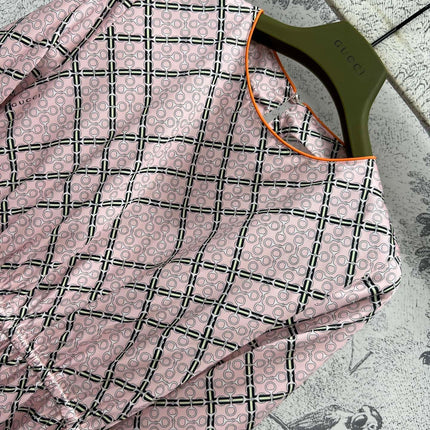 GG Printed Silk Dress Pink Ready To Wear