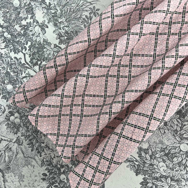 GG Printed Silk Dress Pink Ready To Wear