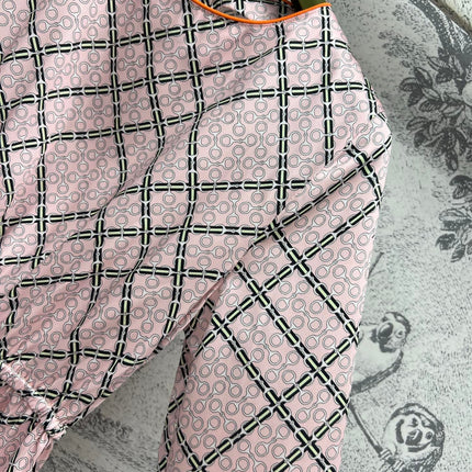 GG Printed Silk Dress Pink Ready To Wear