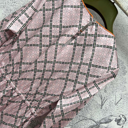 GG Printed Silk Dress Pink Ready To Wear