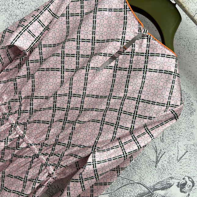 GG Printed Silk Dress Pink Ready To Wear