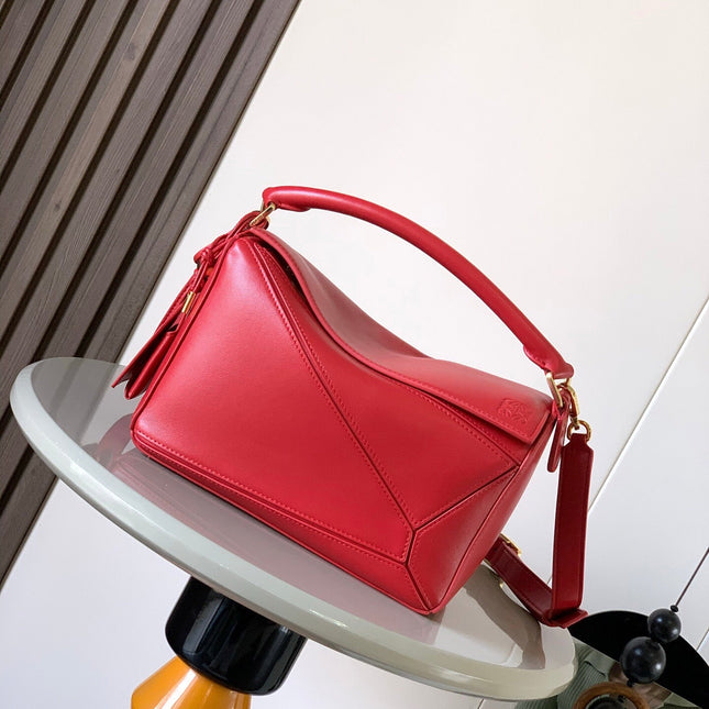 PUZZLE HANDBAG 24 IN RED CALFSKIN