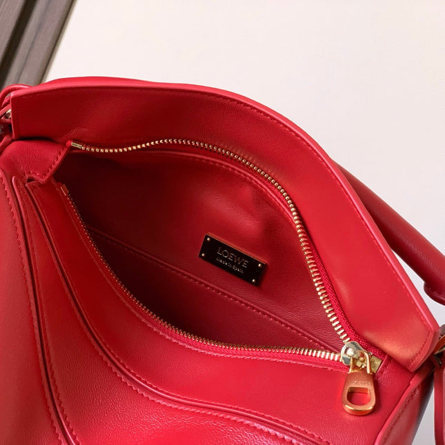 PUZZLE HANDBAG 24 IN RED CALFSKIN