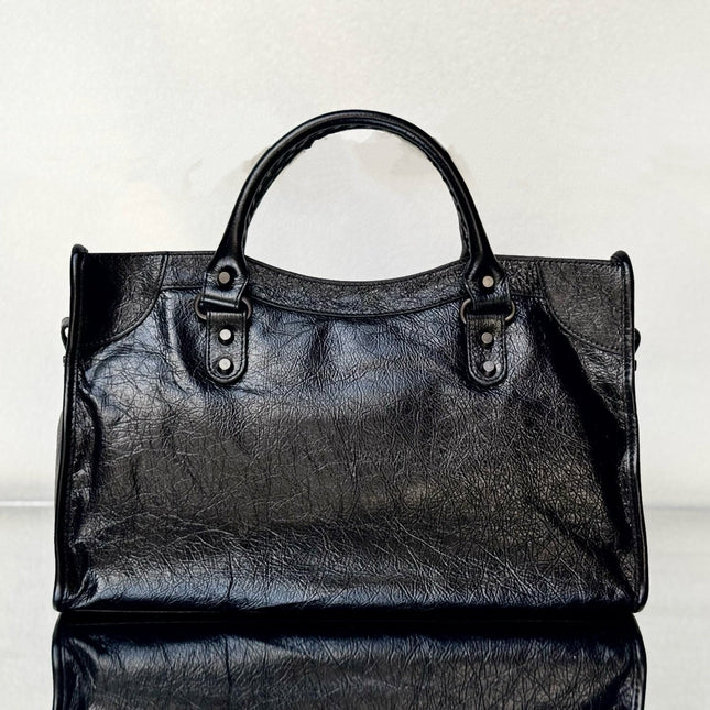 MEDIUM 39 LE CITY BAG IN BLACK LEATHER