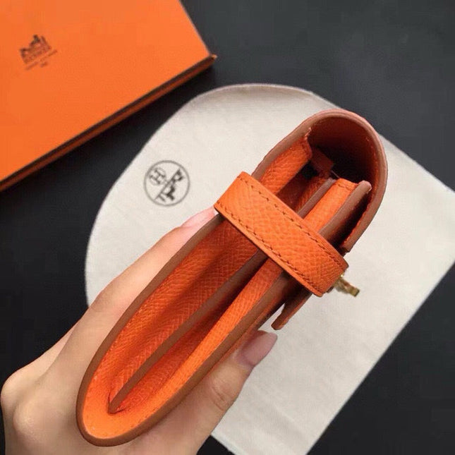 HM KELLY WALLET 20.5 ORANGE CALFSKIN