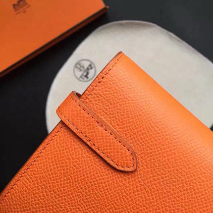 HM KELLY WALLET 20.5 ORANGE CALFSKIN