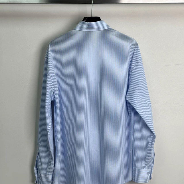 Celine Shirt Blue White Cotton