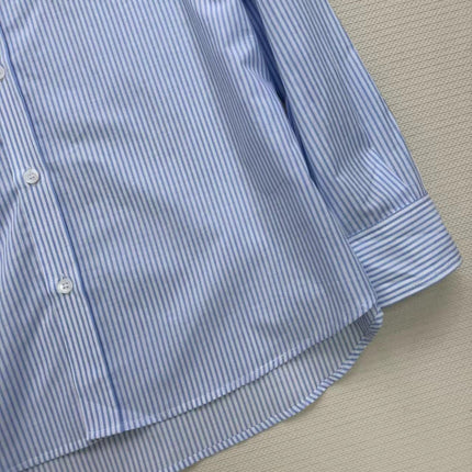 Celine Shirt Blue White Cotton