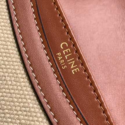 MINI BESACE CLEA 15 IN BROWN TEXTILE AND CALFSKIN