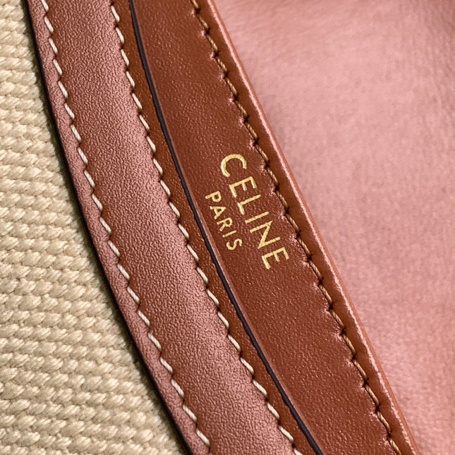 MINI BESACE CLEA 15 IN BROWN TEXTILE AND CALFSKIN