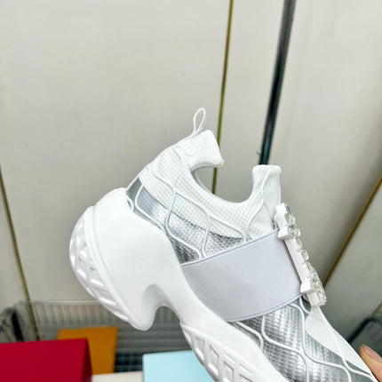 VIV' RUN SNEAKERS IN WHITE MIX SILVER GREY FABRIC