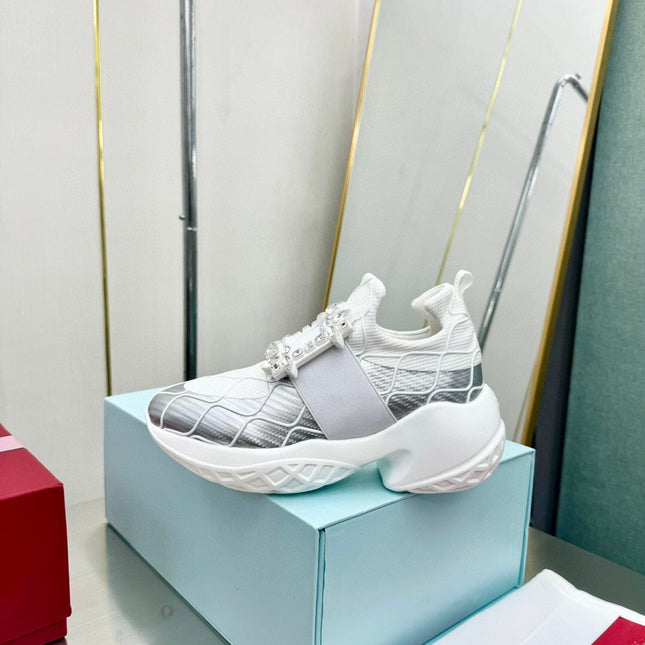 VIV' RUN SNEAKERS IN WHITE MIX SILVER GREY FABRIC