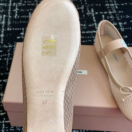MM BALLET FLAT IN LIGHT PINK MESH