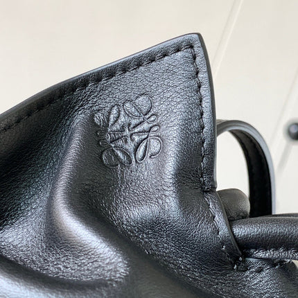 LOE MEDIUM 30 FLAMENCO KNOT IN BLACK LAMBSKIN