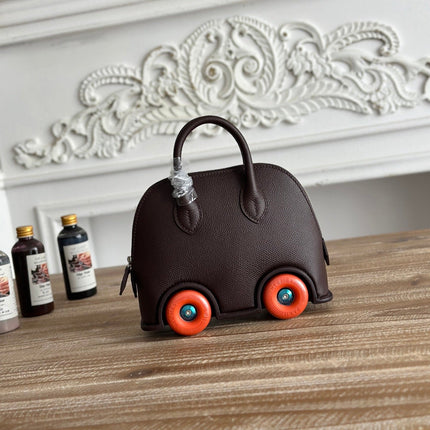 MINI BODIE ON WHEELS 20 IN DARK BROWN EPSOM LEATHER