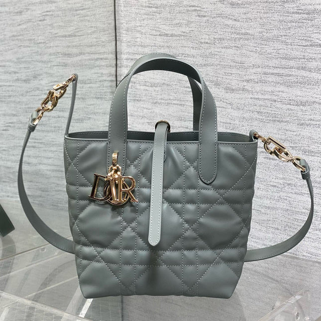 MINI TOUJOURS BUCKET BAG 18 IN GREY CANNAGE CALFSKIN